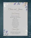 White Spots And Leaves Wedding Program Cards