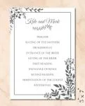 Vintage Black Leaves Wedding Program Cards 2