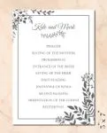 Vintage Black Leaves Wedding Program Cards 2