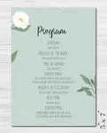 Daisies With Green Leaves Wedding Program Cards 2