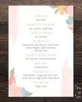 Pastel Colored Flowers Wedding Program Cards 2