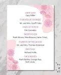 Pink And Lilac Flowers Wedding Program Cards