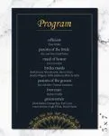 Gold Frame And Mandala Wedding Program Cards 2