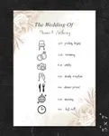 Brown Roses With Icons Wedding Program Cards
