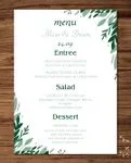 Tropical Freshnees Wedding Menu Cards