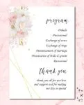 Golden Stripes And Flowers Wedding Program Cards
