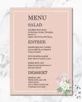White Frame Wedding Menu Cards