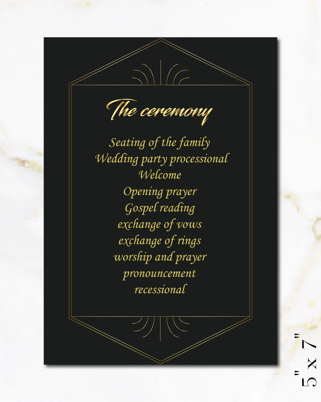 Gatsby Gold Lettering Wedding Program Cards