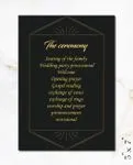 Gatsby Gold Lettering Wedding Program Cards