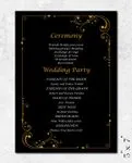 Gatsby Gold Frame Wedding Program Cards 2