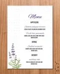 Lavender and Dots Wedding Menu Cards