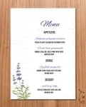 Lavender and Dots Wedding Menu Cards