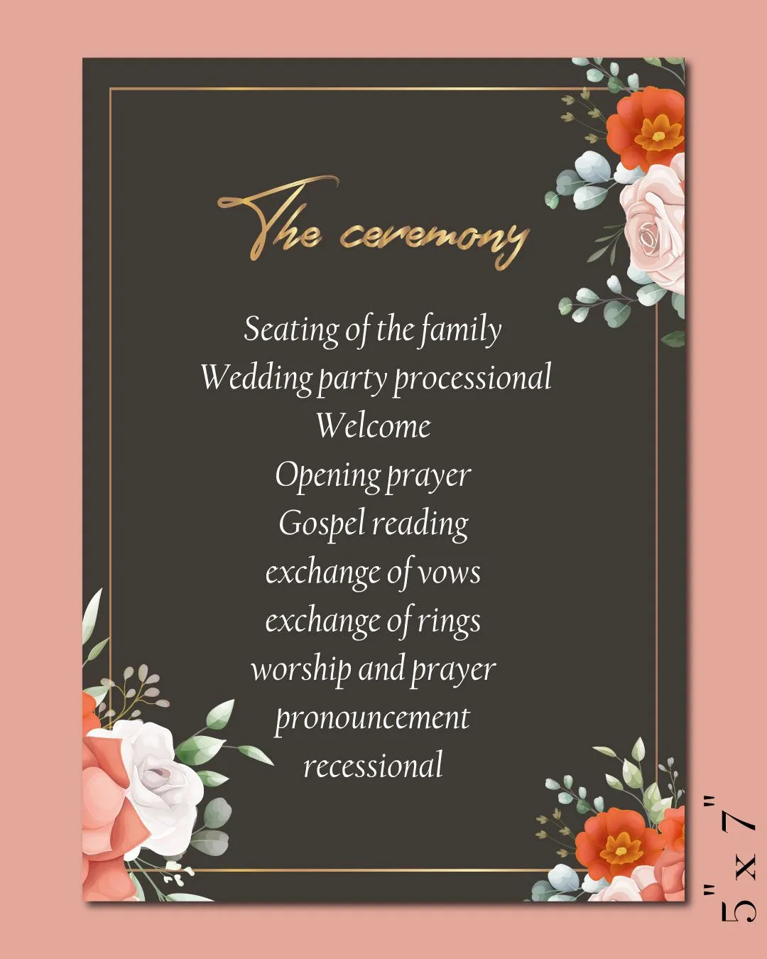 Colorful Flower Design Wedding Program Cards