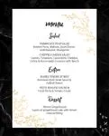 Minimalist Golden Branches Wedding Menu Cards