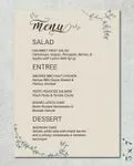 Simple Blue Leaves Wedding Menu Cards