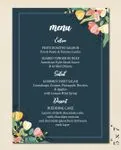 Blue Menu Gray Wedding Menu Cards