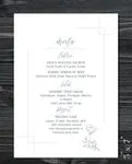 Corner Lines And Tulip Wedding Menu Cards