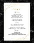 Sophisticated Golden Frame Wedding Menu Cards