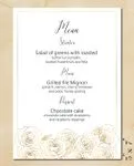 Minimalist Golden Roses Wedding Menu Cards