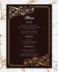 Black Menu With Gold Wedding Menu Cards