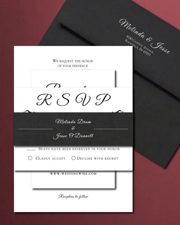 Classic Simple Flat 5x7 Wedding Invitation