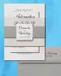 Simple Flowers Gray Simple Flat 5x7 Wedding Invitation