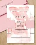 Splash of Blush Simple Flat 5x7 Wedding Invitation