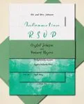 Watercolor Sea Water Simple Flat 5x7 Wedding Invitation