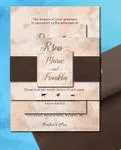 Watercolor Earth Tones Simple Flat 5x7 Wedding Invitation
