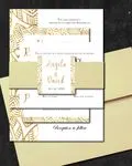 Golden Mandala Simple Flat 5x7 Wedding Invitation