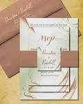 Copper Stroke Simple Flat 5x7 Wedding Invitation