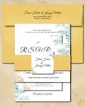 Gold Trim Simple Flat 5x7 Wedding Invitation