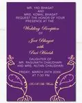 Purple Peacock Silhouettes Indian Wedding Invitation