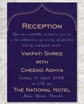 Dark Blue Pattern Indian Wedding Invitation
