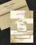 Glittering Desert Simple Flat 5x7 Wedding Invitation