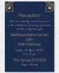 Golden Floral Corners Indian Wedding Invitation