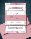 Pink and Fuchsia Simple Flat 5x7 Wedding Invitation