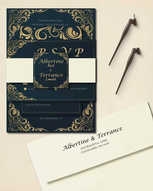 Luxury Indian Frames Simple Flat 5x7 Wedding Invitation