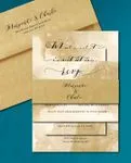 Golden Elegance Simple Flat 5x7 Wedding Invitation