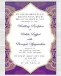 Purple and Golden Indian Wedding Invitation
