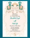Turquoise Indian Leaves Wedding Invitation