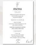 Ferns Simple Black Wedding Menu Cards