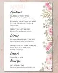 Spring Delights Wedding Menu Cards