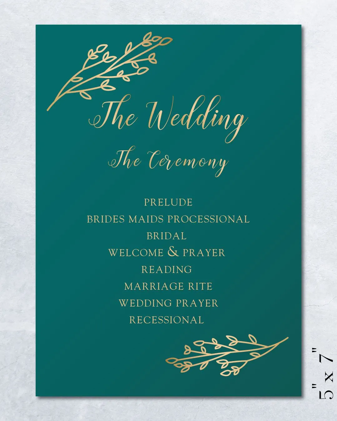 Jewelery Garden Wedding Program Cards