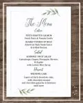 Fern Gold Frame Wedding Menu Cards