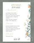 Pink Minimalist Garden Wedding Menu Cards