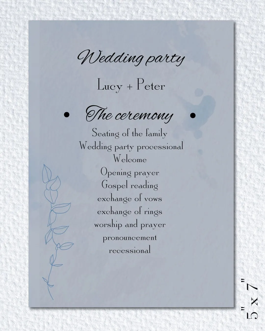 Refreshing Blue Wedding Program Cards