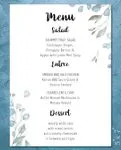 Summer Leaves Edges Wedding Menu Cards