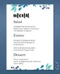 Water Garden Menu Cards