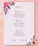 Multicolored Spring Wedding Menu Cards
